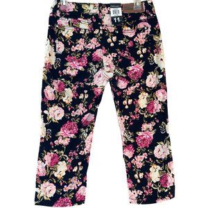 Charming Girl Colorful Capri Floral Print Pants Cotton Blend Junior's Size 11